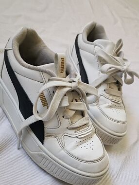 Puma White Kids Platform Low-Top Seakers